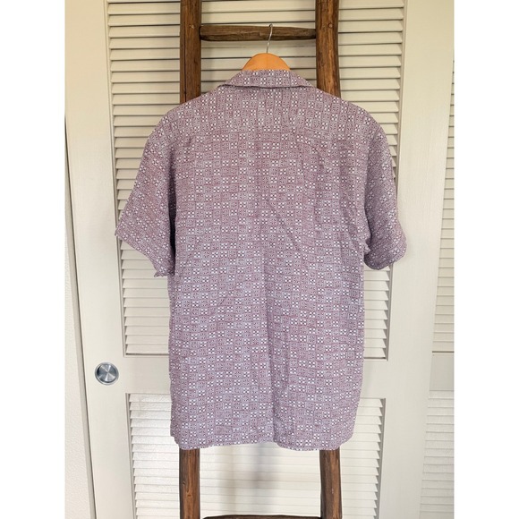 Tori Richard Button Up Shirt Mens XL Short Sleeve Geometric Pattern Casual - Picture 2 of 3